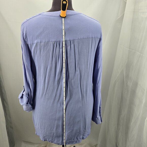 810-49 Chico’s lilac purple V-neck hi-low tunic top Size 2, Large 12 - Picture 7 of 9